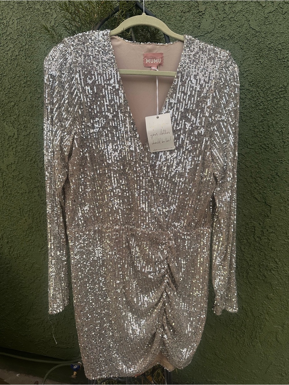 Show Me Your MuMu Silver Sequin Mini Dress - Picture 2 of 9